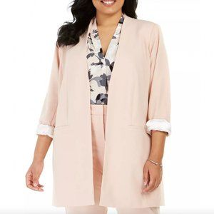 NWT Calvin Klein Plus Size Lux Roll-Tab Blazer 18W Pink
